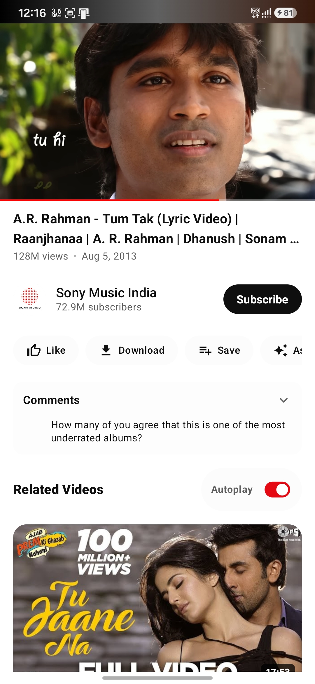 ZyvoTube Watch screen